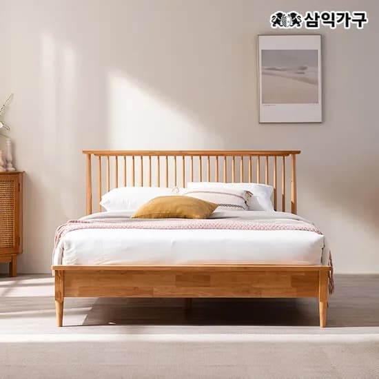 위더스 고무나무 원목 통깔판 침대(매트포함) SS/Q/LK 269,000원