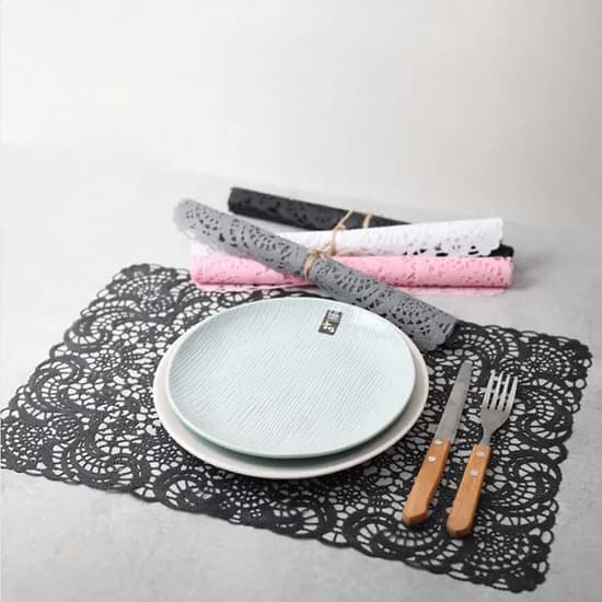 북유럽풍 레이스 테이블 방수 매트 4P세트 4color 6,900원