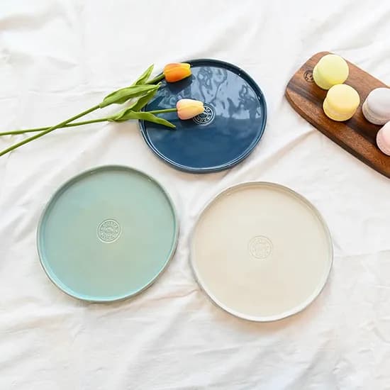 파이접시 21cm - 화이트, 블루, 아쿠아