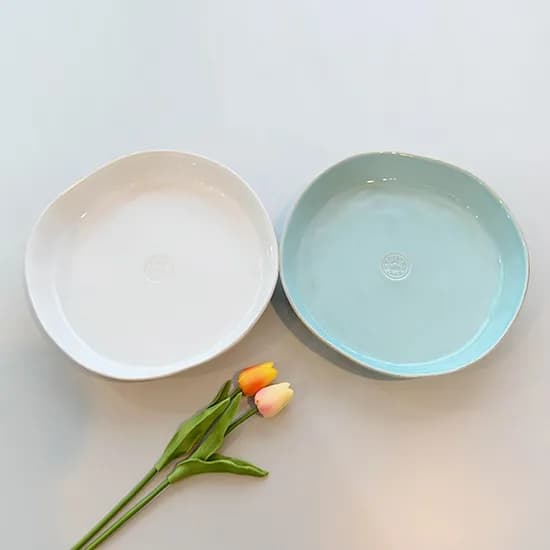 파이접시 30cm - 화이트, 아쿠아
