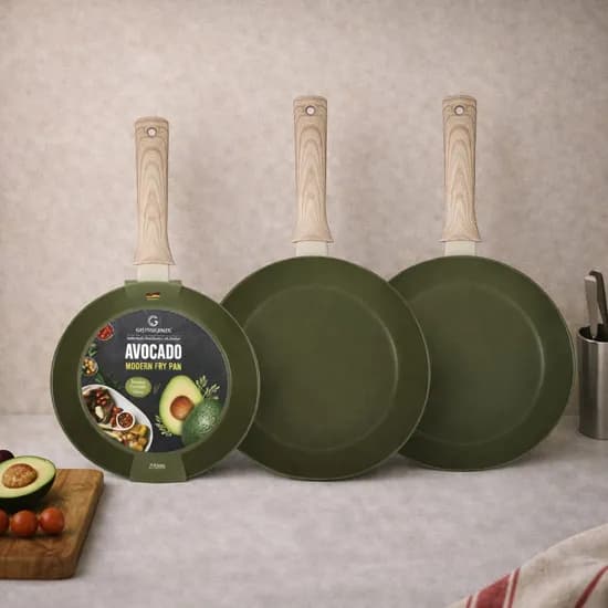 아보카도 코팅 인덕션 후라이팬 3종 세트 20cm 24cm 28cm
