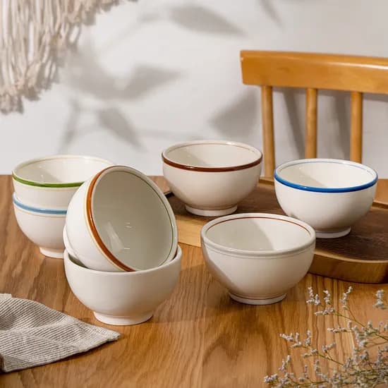 메이플 컬렉션 화이트/코지/밴드 그릇 국그릇 대접 (12cm)