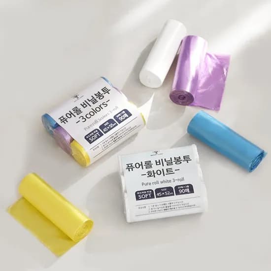 1+1  퓨어롤 비닐봉투 2개 (90매X2 총180매)