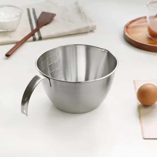 국산 스텐 손잡이 계량 믹싱볼 1200ml