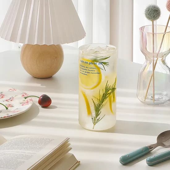 디자인 내열 유리컵 레터링 470ml