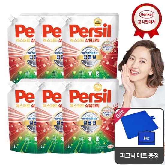 퍼실 딥클린 하이진젤 2.0Lx6개 겸용_매트 증정