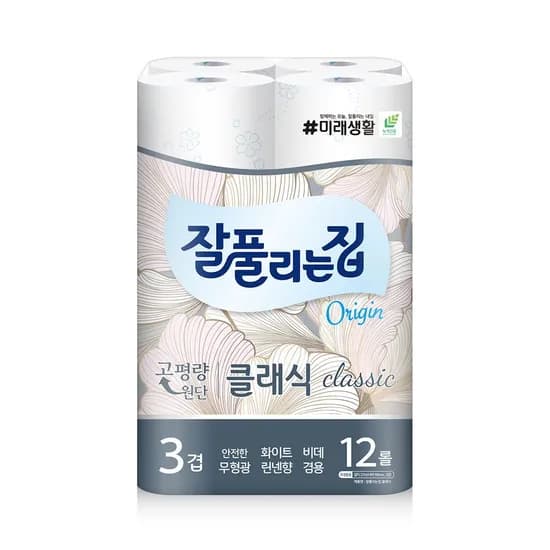 클래식 화장지 27m x 12롤 x 1팩