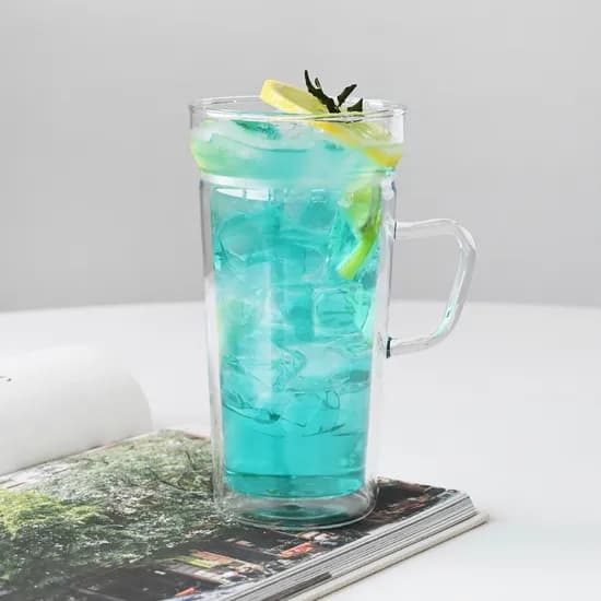 모스 내열 이중유리 머그 컵 400ml