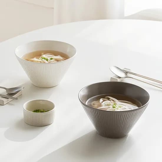 국내생산 1+1 휘게 면기 세트 (2P) 3colors 도자기 라면 그릇