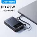 벤션 파워뱅크 65W 20000mAh USB-C 케이블 내장