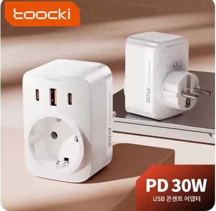 Toocki PD 30W GaN 충전기 3 USB + 1AC 멀티탭