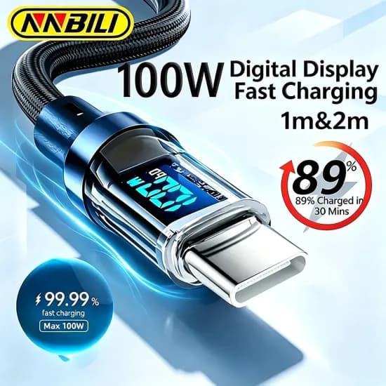 NNBILI USB to Type C 케이블 120W 고속 충전기 USB Type C to