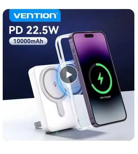 Vention 10000mAh 마그네틱 무선 고속 충전 보조배터리