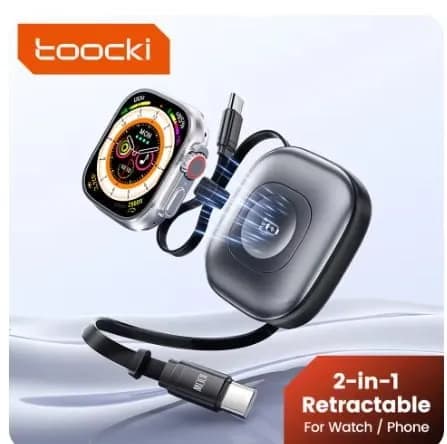 투키 2-in-1 접이식 충전 케이블 PD100W + 2.5W 무선 충전기 ($8.50/무료)