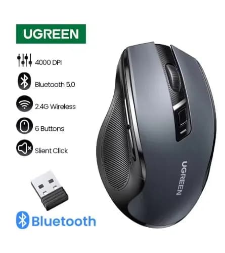 UGREEN 인체 공학적 블루투스 5.0 마우스 $9.28