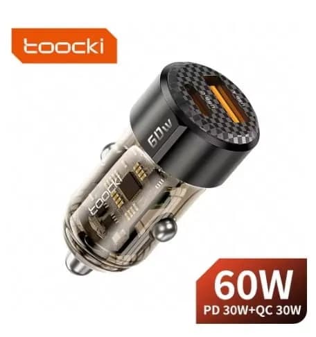 Toocki 60w 차량용 충전기 30wUSB A + Type C PD30w