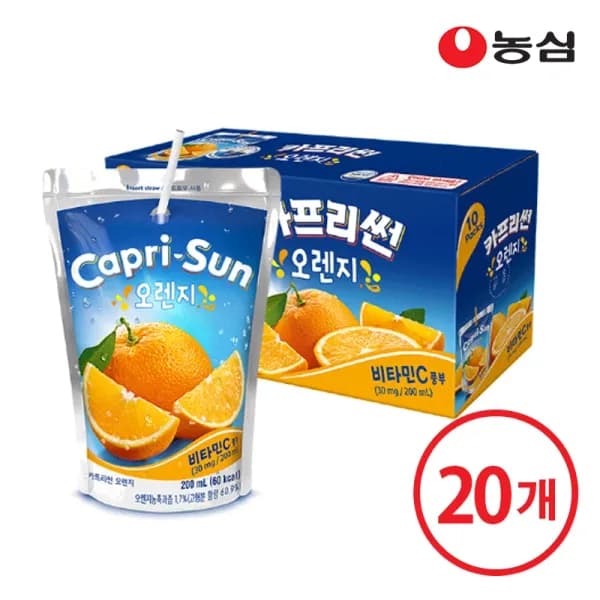 농심 카프리썬 오렌지 200ml 20입 (6,968원/무료배송)
