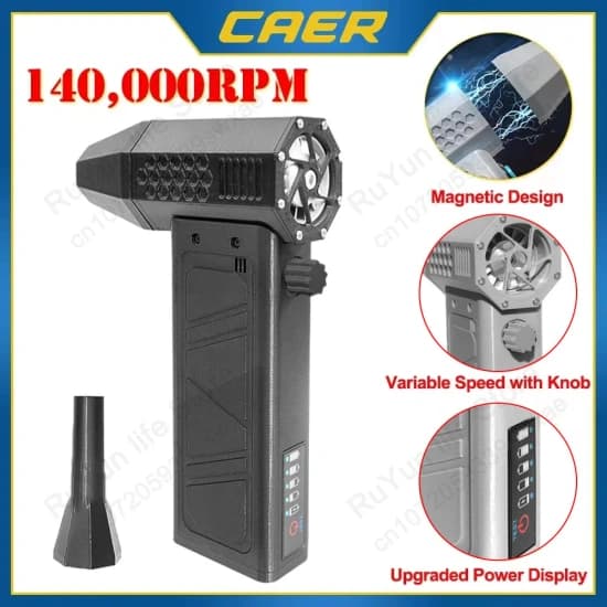 CAER 공기 휴대용 미니 송풍기 터보 제트 선풍기 전원디스플레이($17.9,무료)1