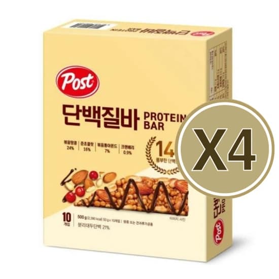 포스트 단백질바 50g x 10개(500g) X 4개 (26,047원/무료배송)