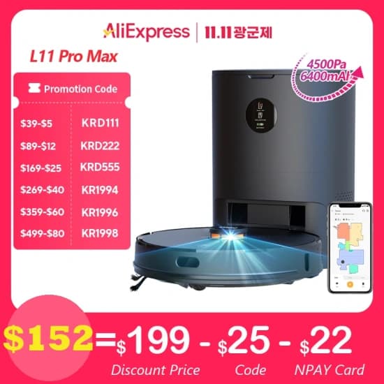 디베아 차이슨 ONE STEP 클린스테이션(22.2만) 디베아 차이슨 무선청소기 ALLNEW29000+(13.3만) JONR 무선 진공 물걸레 청소기(ED11 $67/ ED12 $73)  Dreame 무선 청소기 V10S($78)
