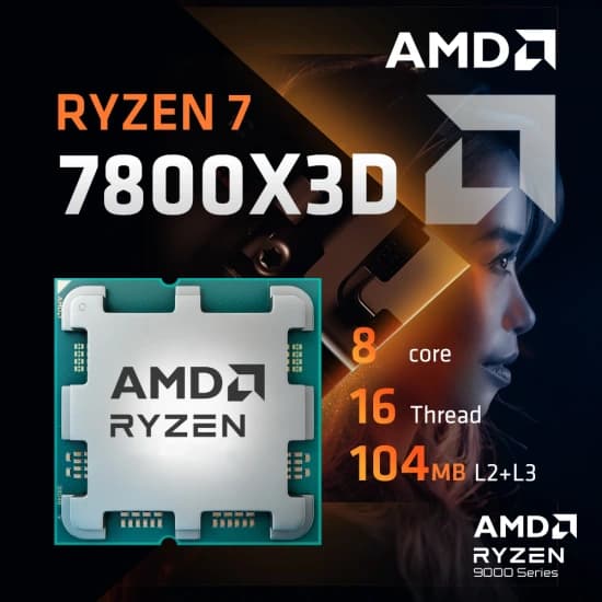 AMD RYZEN 7 7800X3D 게임용 CPU, 최대 5 GHz L2 + L3 캐시($276.84/무배)