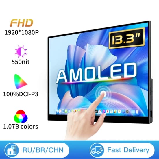 블프특가) 13.3 인치 휴대용 OLED 모니터($102/무배), 16인치 4K OLED 모니터 ( $203/무배)