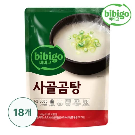 비비고 사골곰탕 500G X 18개(1BOX) (2개  23,732원/무배)8