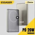 Essager 얇은 무선 보조배터리 마그네틱 20W 5000mAh($10.32/무료)2