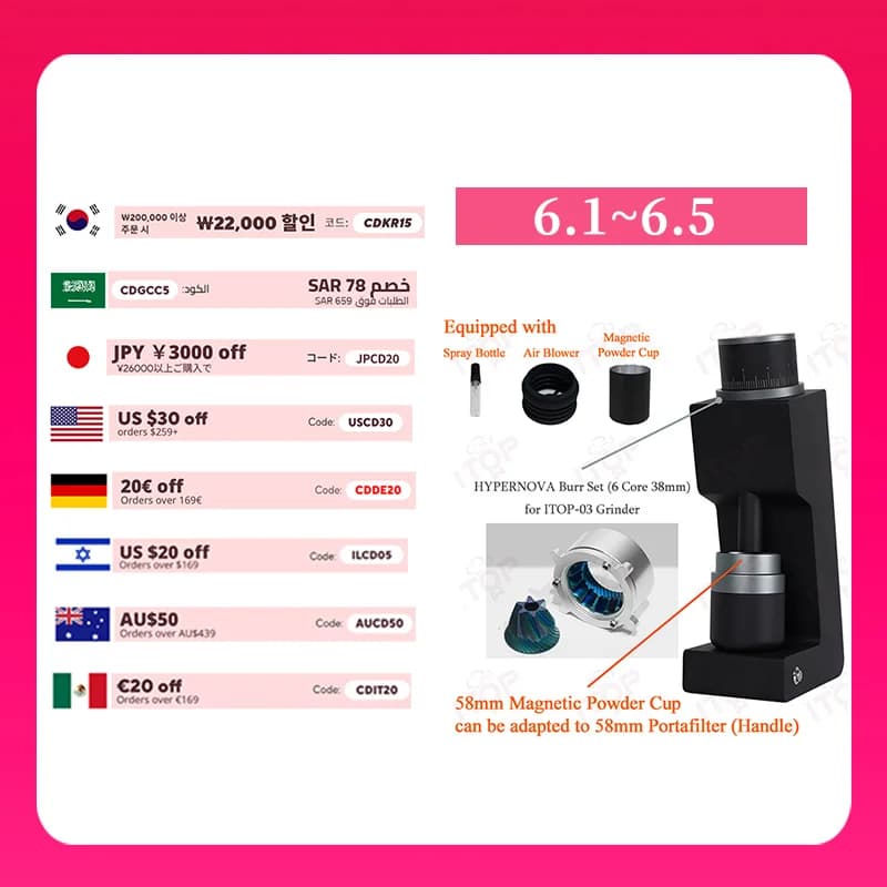 홈카페>ITOP 03 전기 커피 그라인더($134.62),