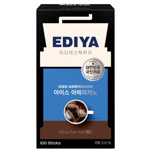 이디야 아이스아메리카노 1g 100개입 (10,350원/무료)