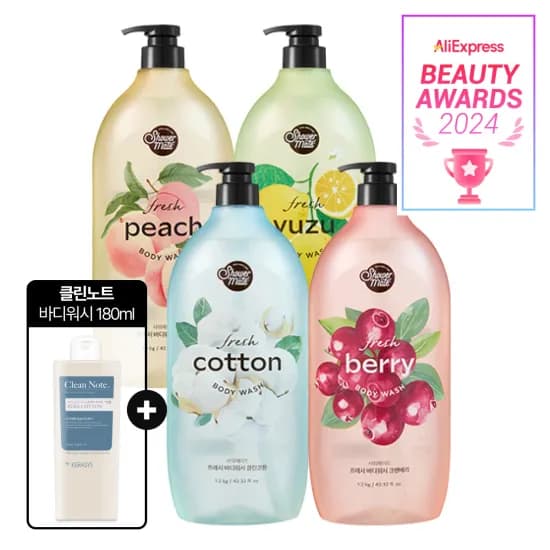 샤워메이트 프레시 바디워시 1.2kg 3개 + 클린코튼 바디워시180ml 증정 (8,788원/무료)1