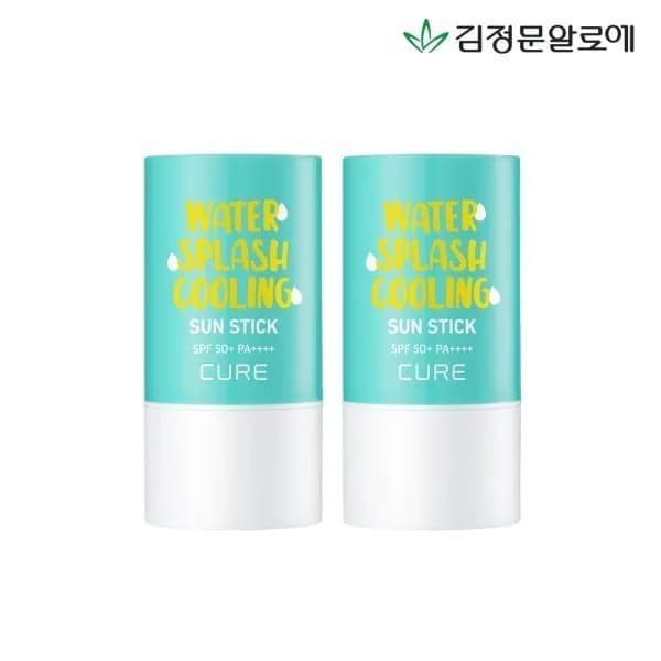 김정문알로에 큐어 워터 스플래스 쿨링 선스틱 23g 1+1 (14,900원/무료배송)