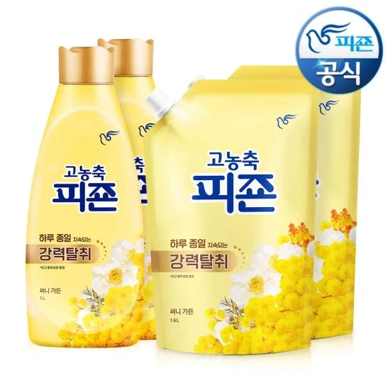 피죤 고농축 섬유유연제 오리지널 1L 2개+1.6L 2개 (5.2L) (11,933원/무료)