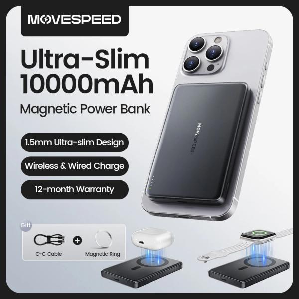 MOVESPEED S10 맥세이프 보조배터리 10000mAh PD20W ($20.77/무료)
