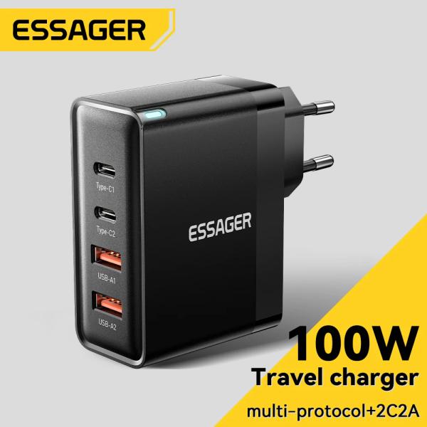 Essager 100W 한국 플러그 USB 타입C GaN 충전기 ($9.82/무료)