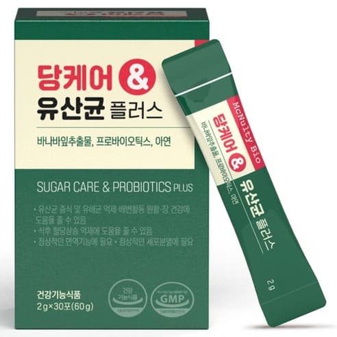 맥널티바이오 당케어 유산균 플러스 2g 30포 (와우 6,710원/무료)