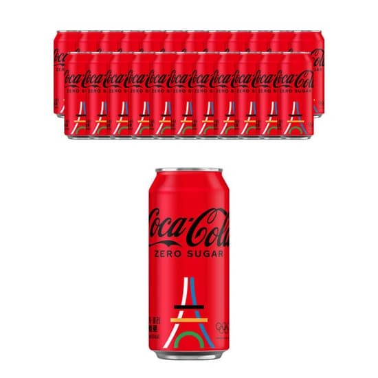 코카콜라 제로, 490ml, 24개 (2024 파리올림픽 에펠탑 에디션) (19,900원/무료)