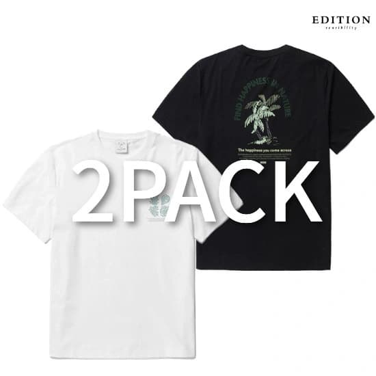 에디션 여름 반팔 프린트 쿨링 면 티셔츠 1+1 (19,250원/3만이상무료)