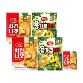 하림 용가리치킨 300g 2봉+치킨너겟 300g 2봉+100g 1봉(14,500원/무배)4