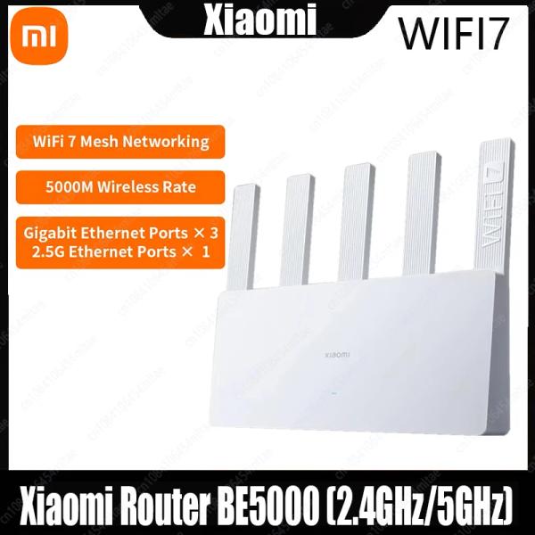 샤오미 공유기 라우터 BE5000 WiFi 7 5011Mbps 2.4G/2.5GHz($30.8/무료)1