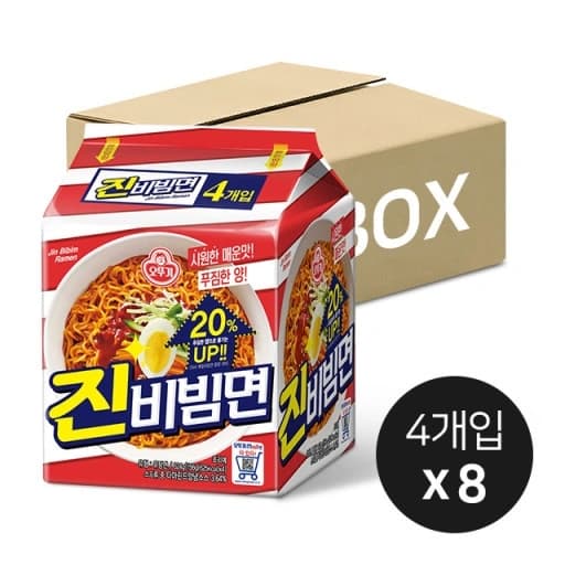 오뚜기 진비빔면 156g 4봉 x 8개 (14,900원/무배)