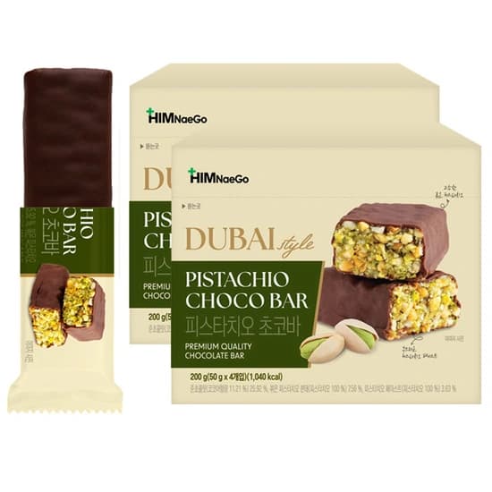 두바이 피스타치오 초코바 50g x 4개입 x 2박스 (11,440원/무배)7