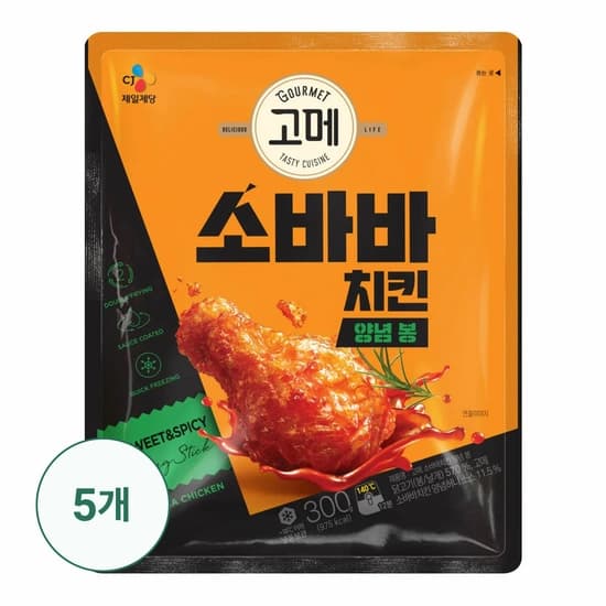 고메 소바바치킨 양념봉 300g x 5팩 (카카오27,300원/무료)2