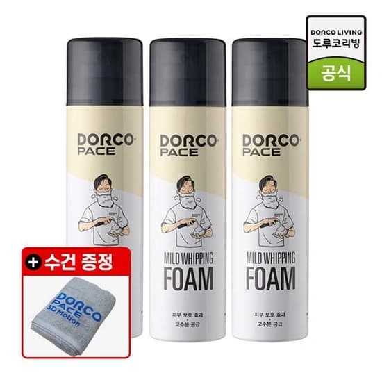 도루코 페이스 마일드 휘핑 쉐이빙폼 대용량 250ml 3개 (11,980원/무료)