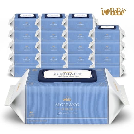 아이러브베베 75gsm 물티슈 시그니앙 오블루 77매 20팩(토스 18,900원 무료)2