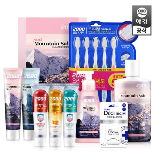 2080 히말라야 퓨어 마운틴 솔트치약 12개+칫솔2개 (10,755원/무배) (토스쿠폰적용시 8,755원)5