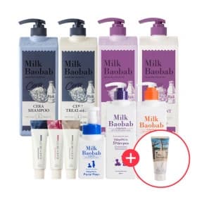 밀크바오밥 세라 샴푸/워시/트리트먼트 1.2L 2개 + 증정 (18,810원/무료)