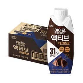하이뮨 프로틴 밸런스 액티브 다크초코 1박스 330ml 12입 (17,700원 무료)8
