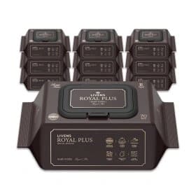 로얄플러스 고평량(75gsm) 아기물티슈 70매 10팩 (10,000원/무료)9