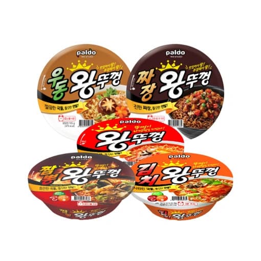 팔도 왕뚜껑 110g 총 18개 오리지널4 김치4 짬뽕4 짜장3 우동3(16,500원/무료)